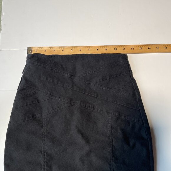 Dynamite Black Pencil Skirt Crisscross Detail Size 1 - Picture 8 of 9